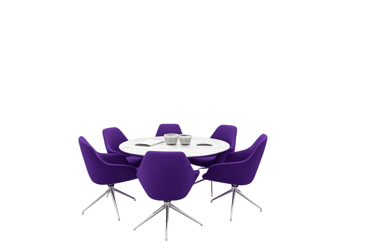 Purple Chairs Around Table